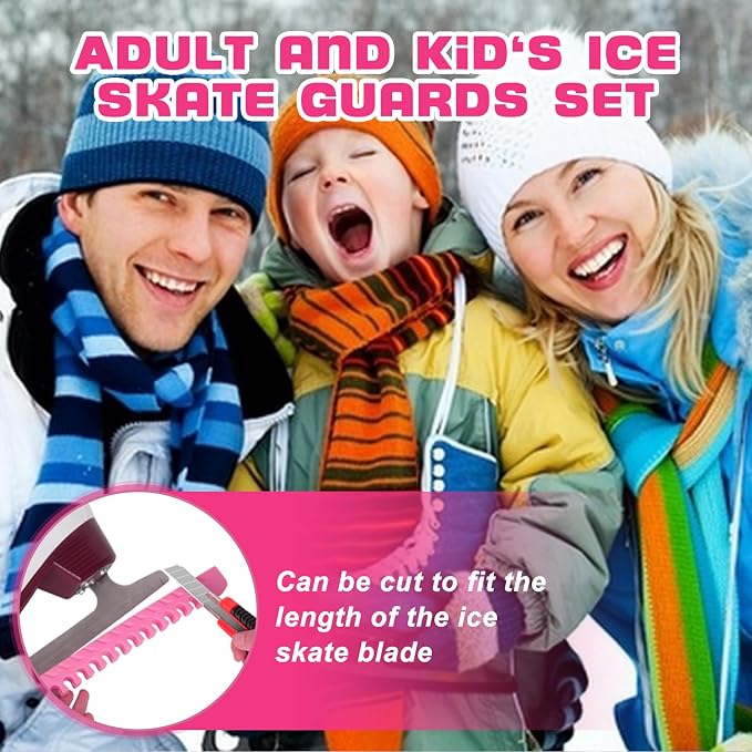 Hikeen Ice Skate Guards with Shoulder Straps,Enhanced Stability Ice Skate Blade Guards,Non-Slip Hockey Skate Blade Protector for Adult and Kids