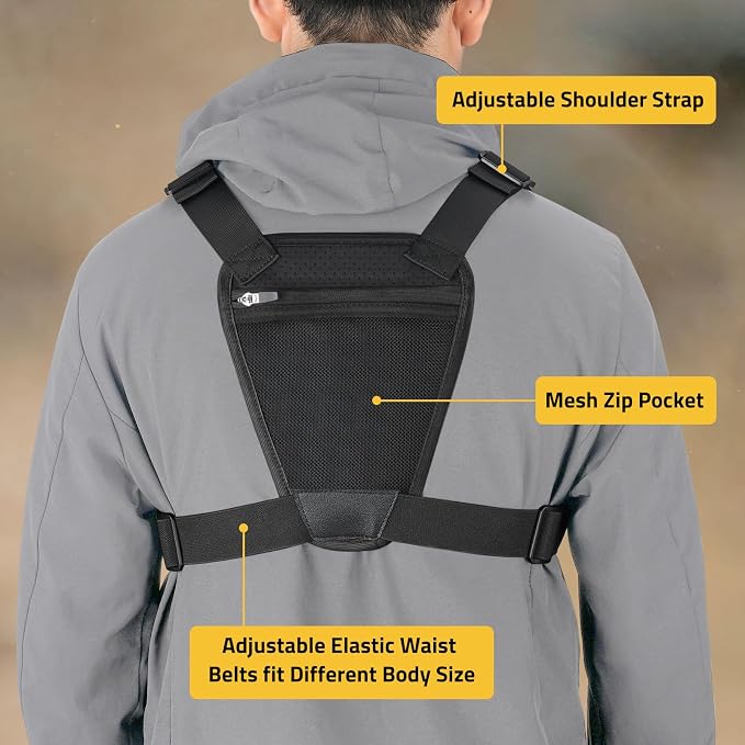 CVLIFE Outdoor Chest Bag for Men, Tactical Chest Pack, Adjustable Running Vest Bag, Lightweight Anti-theft EDC Rig for Hiking