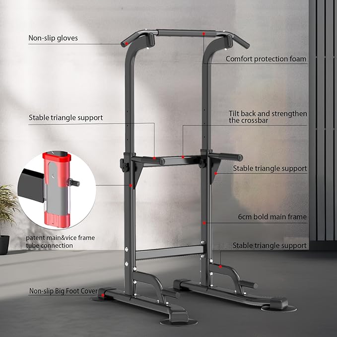 Z ZHICHI Pull-Up Dip Station Pull-Up Chin-Up Weight Capacity 350LBS