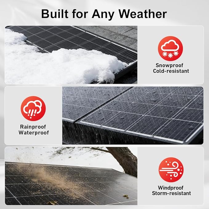 DOKIO 400W 31V Mono Solar Panel - Works for 12V/24V Systems, Equipped with 9.84ft MC4 Wiring, Perfect for Gardens, Courtyards, Greenhouses, Sheds, Terraces & Off-Grid Battery Charging