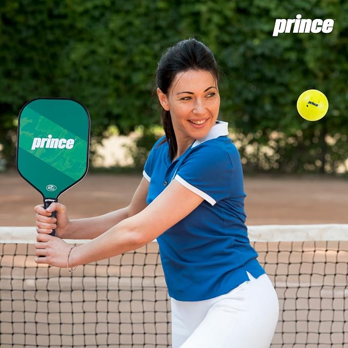 Prince - Pickleball Set for 6 Players with Paddles, Precision Engineered Pickleball Balls with 40 Holes Pattern, Ideal for Sports Enthusiasts