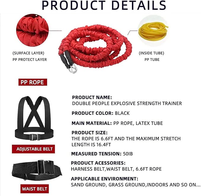 Resistance Explosive Training Rope Force Improve Power, Agility, Strength Track and Field Football Basketball Volleyball Multi-Directional Physical Equipment