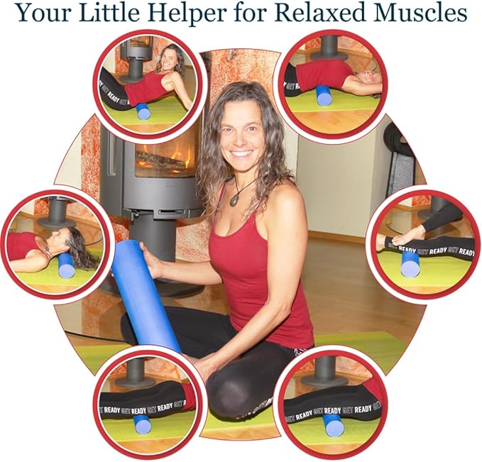 Foam Roller Back Leg Muscle Pain - Small Size Hard Density EVA Muscle Recovery Roll Ø3.75"x18" for Physical Therapy, Helps as Spine Cracker Stretcher