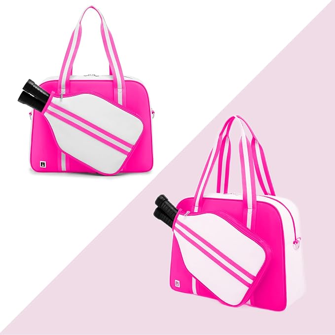 ROYALFAIR Pickleball Tote Bag for Women Men Large Capacity with Paddle Cover Pocket and Adjustable Shoulder strap