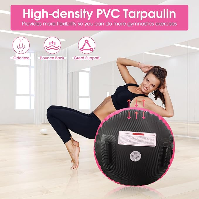 Gymnastics Air Barrel Roller Air Spot, Inflatable Tumbling Mat Tumble Track Gymnastic Equipment Balance Cylinder with Pump for Yoga Cheerleading Home Use Gym