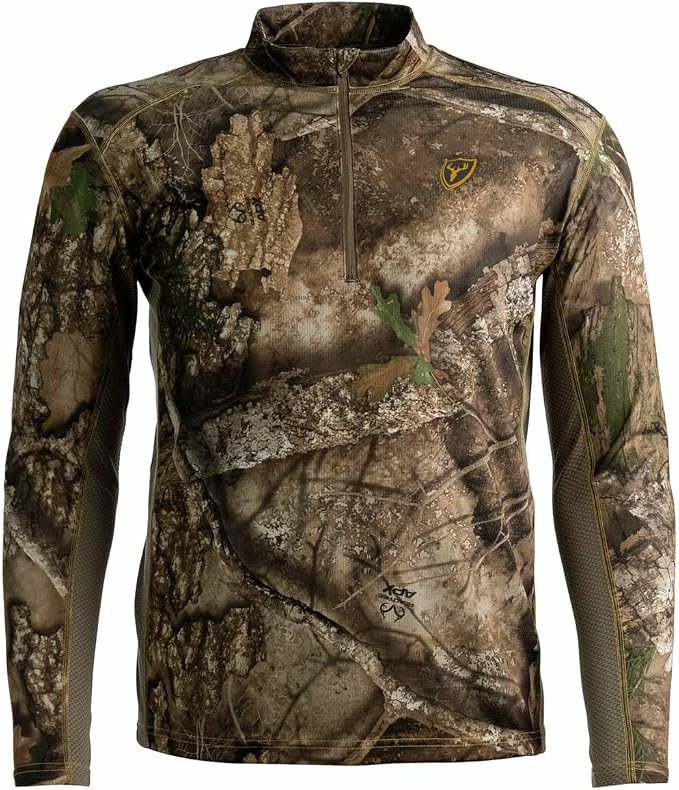 SCENTBLOCKER Angatec Long Sleeve 1/4 Zip Performance Shirt Mens Camo Hunting Clothes