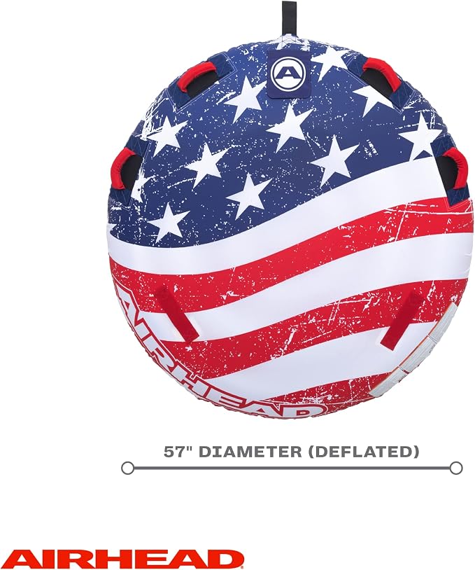 Sportsstuff Stars and Stripes Kit, 1 Rider Towable Tube with Rope and Pump