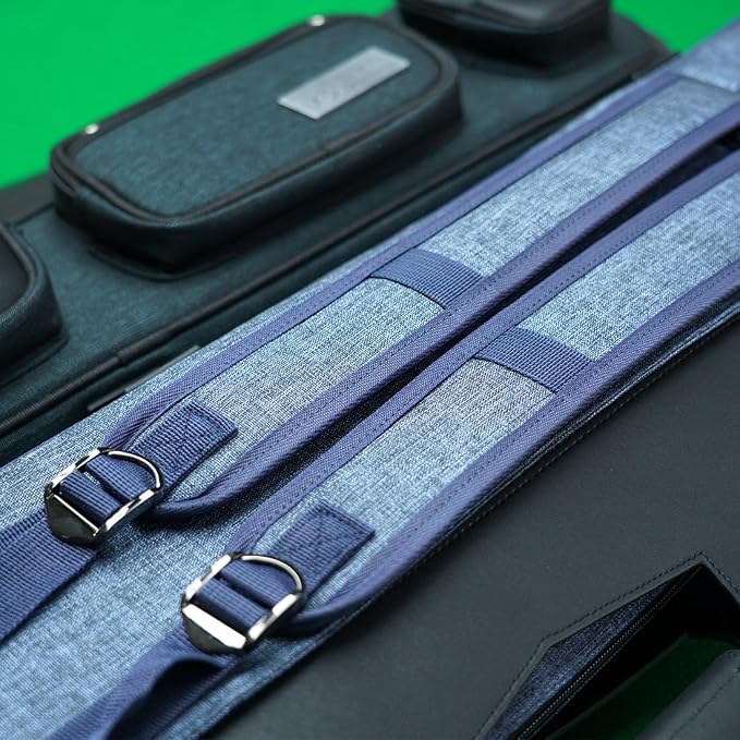KONLLEN Pool Cue Case 3x4 Oxford Pool Stick Case Holds 3 Butts and 4 Shafts Billiard Sitck Large Capacity Carrying Cases with Multi-Pocket Pool Cue Accessories