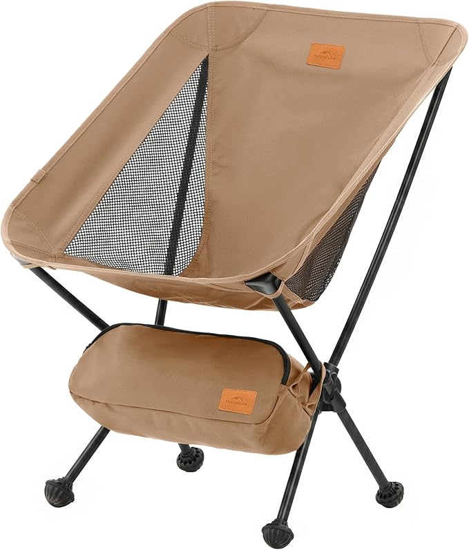 Naturehike YL08 Ultralight Camping Chair, 2.38 LBS Portable Backpacking Chair with Anti-Sinking Feet, Lightweight Compact Folding Hiking Camp Chair