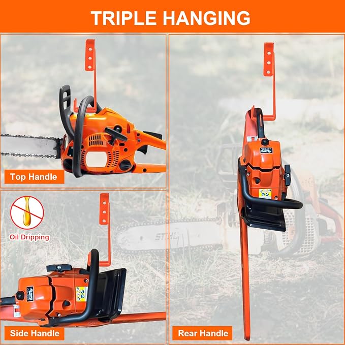 1PCS Weed Eater Hanger & 2PCS Chain Saw Hanger
