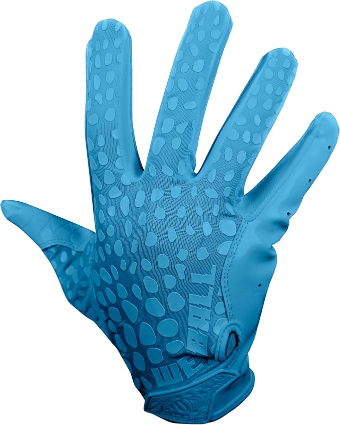 We Ball Sports Hypr-Grip Football Gloves, Men’s Sticky Silicone Palm Receiver Gloves