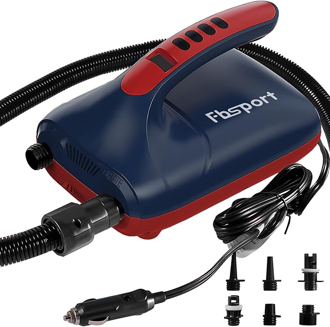 Electric Paddle Board Pump, 20PSI SUP Air Pump with Inflation & Deflation Functions & 12V DC Car Connector, Portable Quick Inflator for Inflatable Paddleboard, Kayaks, Boats and Air Mattresses