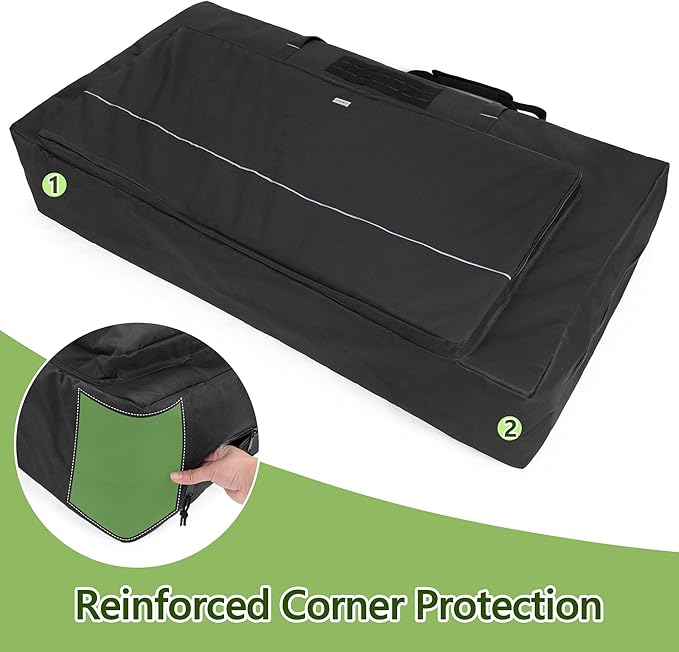 GOBUROS Cornhole Carrying Case Fits Regulation Size Board, Cornhole Carrying Bag with Front Sandbag Pockets, Two-Ways Zipper and Padded Shoulder Strap, Only Bag
