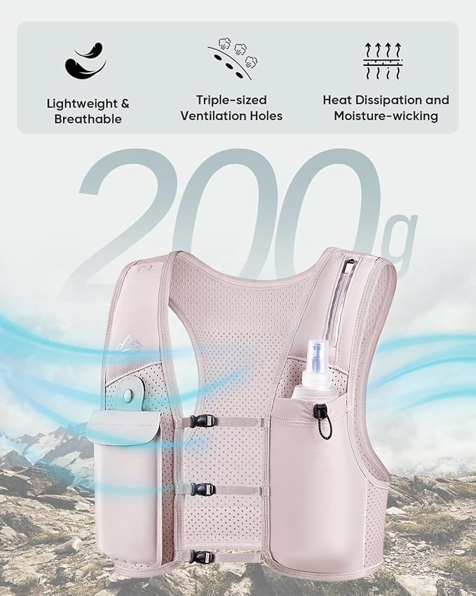 Zelvot Running Vest for Women Men, Adjustable Running Phone Holder Vest, USA Original Patent, Running Hydration Vest with 500ml Soft Flask, Reflective Running Backpack for Hiking Cycling