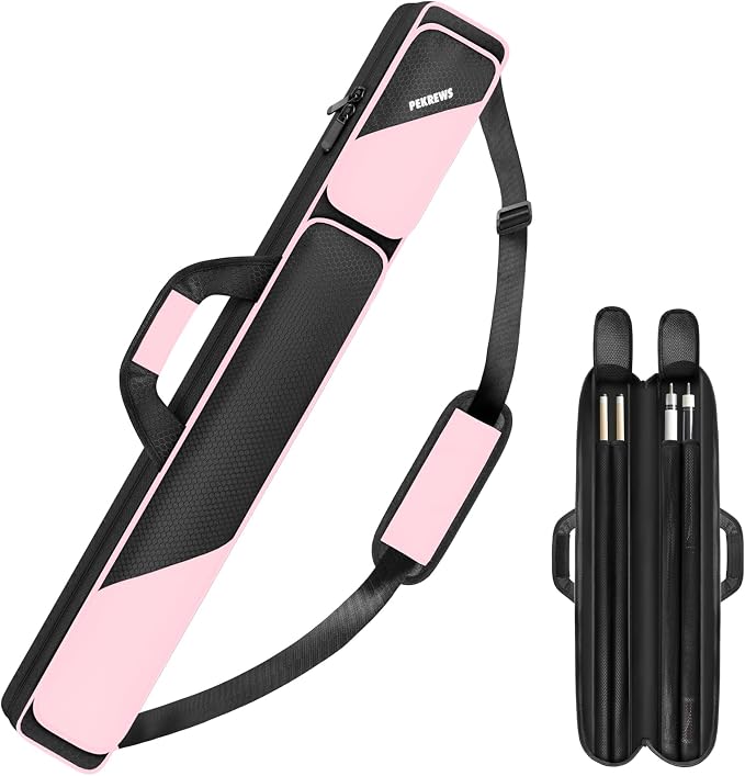PEKREWS 2x2 Soft Cue Bag Pink & 1x1 Soft Pool Cue Bag Black Set