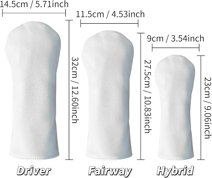 Golf Accessories Golf Club Covers for Driver, Fairway, Hybrids - Golf Driver Headcover/Golf Fairway Wood Head Cover/Hybrid Headcover for Men/Women Golfer
