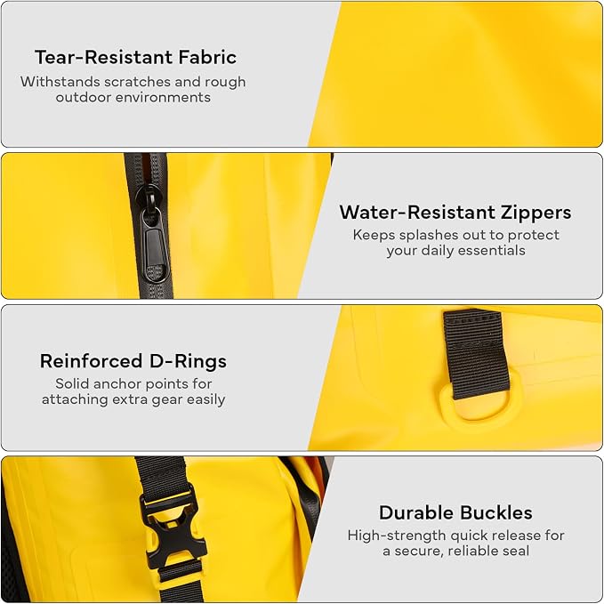 Waterproof Dry Bag Backpack 30L | Roll-top waterproof design, Men WomenTeens, Kayaking Boating Hiking, Camping Rafting Fishing, Travel Outdoor