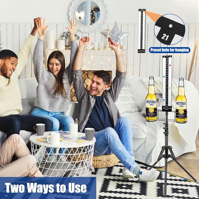 Cornhole Scoreboard 2 Sets, Metal Magnetic Cornhole Score Keeper with Drink Holder, Easy to Assemble, Score Tracking, Perfect Score Tracking Accessory for Outdoor and Patio Games