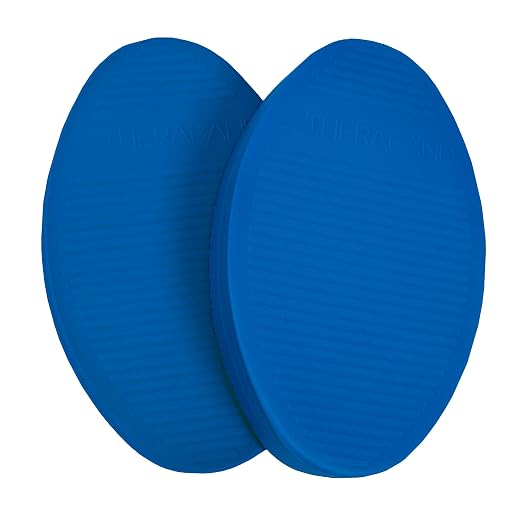 THERABAND Stability Trainer Pad, Intermediate Level, Soft, Set of 2, Blue Foam Balance Pad for Physical Therapy, Exercise Pad for Core Strength, Lightweight Non-Slip Balance Trainer, Portable Foam Pad for Home or Clinic Use