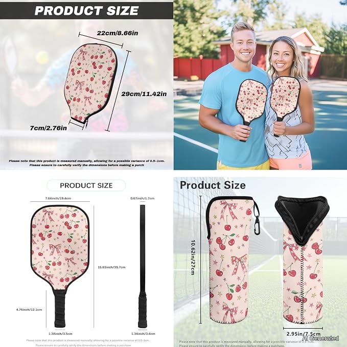 Pickleball Paddles Set 3PCS Pickleball Paddle Case Pickleball Racket Pickleball Bag Ideal for Beginners Gifts