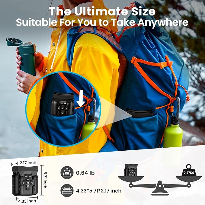 WARMTUYO 4K Night Vision Goggles, 3.0" HD Display Night Vision Binoculars, Portable 9-Level Infrared NightVision, 16X Digital Zoom, 5000mAh Long-Life Binoculars, Compact Binoculars with 32GB Card