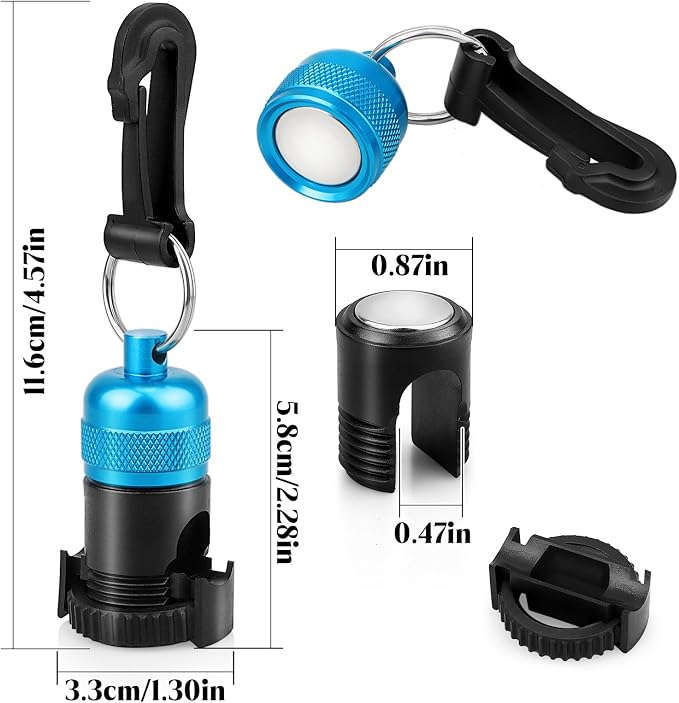 2PACK Scuba Regulator Hose Holder, Magnetic Adjustable Octopus Holder Octo Tank Retainer with Clip, Installs to Your BCD Easily!