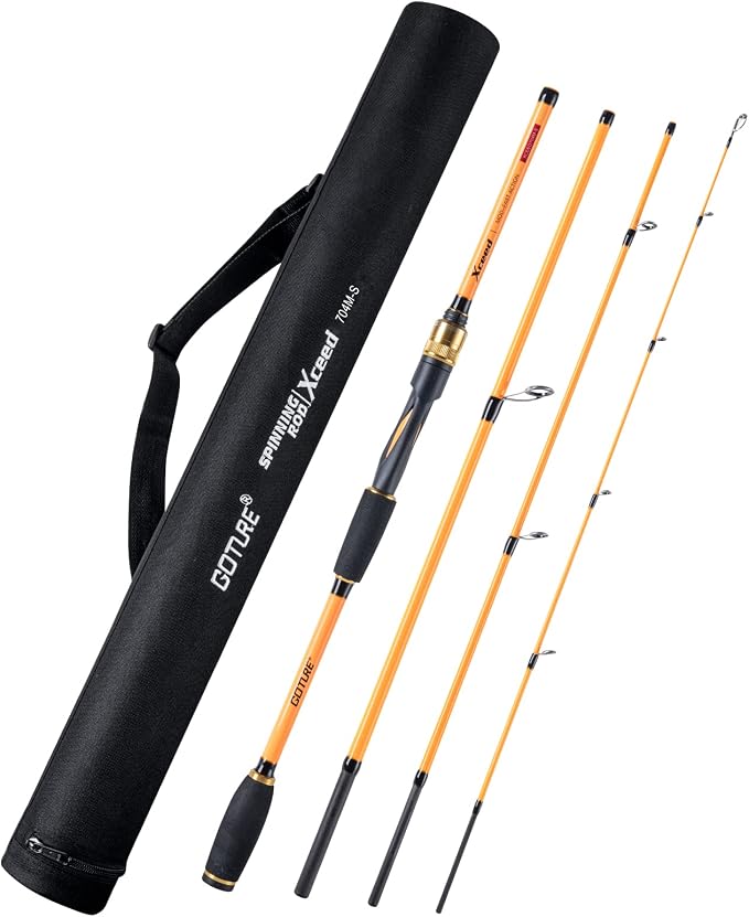 Goture 4-Piece Travel Carbon Fishing Rod M/MH Action 6.6-12ft Multi-Colors | Goture multi-spec travel fishing rods adopt upgraded high-grade carbon fiber blank with premium Fuji line guides