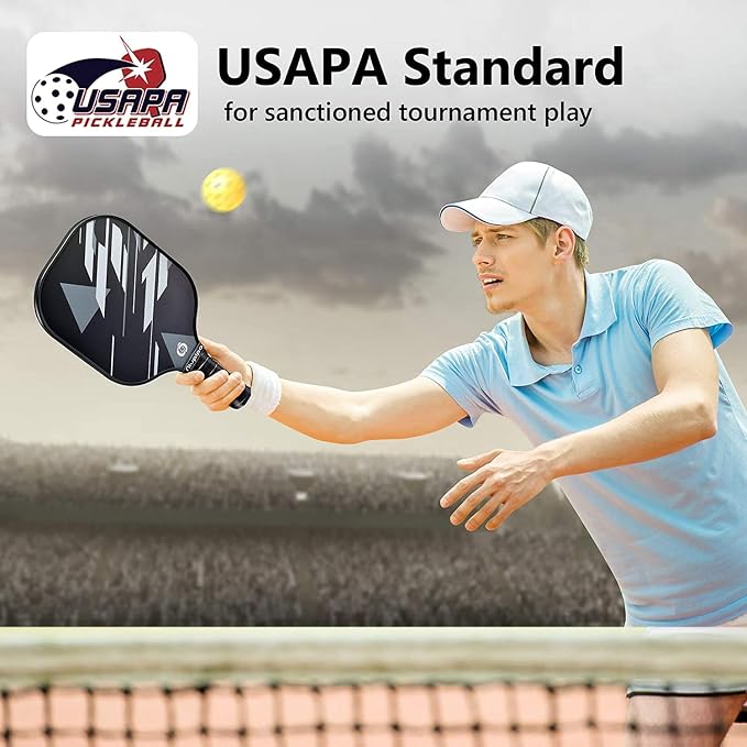 niupipo Pickleball Paddles Set of 2 or 4, USAPA Approved Fiberglass Pickleball Paddle Set with Balls and Bag, Polypropylene Honeycomb Core, Lightweight Pickleball Paddles for Beginners Men Women