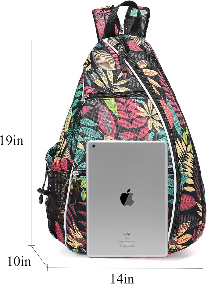 Sucipi Pickleball Bag - Men's & Women's Pickleball Backpack, Adjustable Sling Bag w/Fence Hook/Large Capacity/Safety Pocket