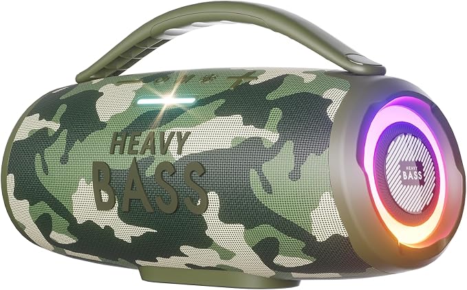 HEAVY BASS Speakers Bluetooth Wireless, 80W Max Loud Portable Speaker with Deep Bass, 20H Playtime, IPX6 Waterproof, Dual Pairing, Perfect for Home,Party,Travel,Outdoors