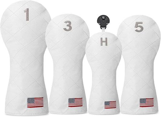 Golf Club Covers for Driver, Fairway, Hybrids - 3 Options - Golf Driver Headcover/Golf Fairway Wood Head Cover/Hybrid Headcover for Men/Women Golfer
