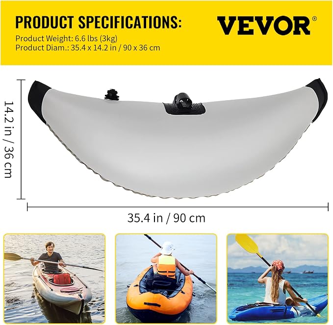 VEVOR Kayak Stabilizers, 2 PCS, PVC Inflatable Kayak Outrigger Float with Sidekick Arms Rod, Standing Float Stabilizer System Kit for Kayaks, Canoes, Fishing Boats