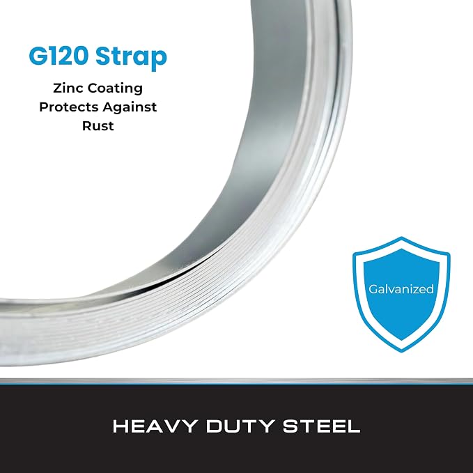 Tie Down | Certified G120 Galvanized Strapping - 1-1/4 inch x 37 feet Long | Securing Mobile Homes, Sheds, Tanks, and Reinforcing Outdoor Structures in High-Wind Areas (4 Pack)