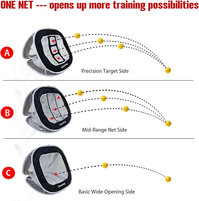 3-in-1 Pop Up Golf Chipping Net – Precision & Distance Trainer, Easy Indoor/Outdoor Setup – Ideal Gift