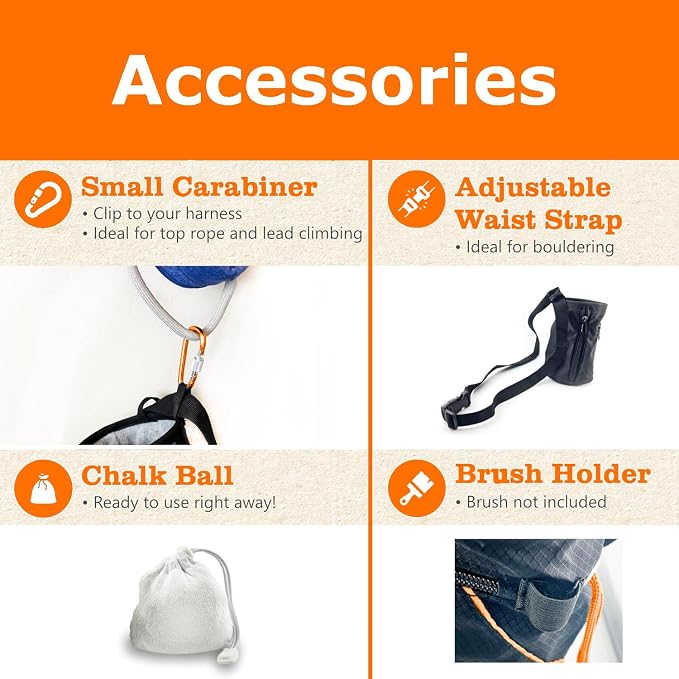 Chalk Bag + Ball for Rock Climbing, Bouldering, Top Rope | Climb On