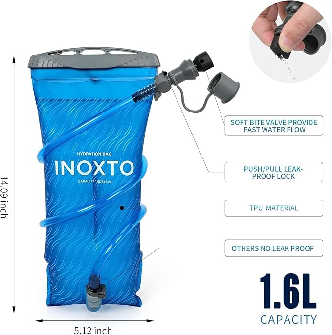 INOXTO Running Hydration Vest Backpack,Lightweight Insulated Pack with 1.5L Water Bladder Bag Daypack for Hiking Trail Running Cycling Race Marathon for Women Men (Fruit Green)