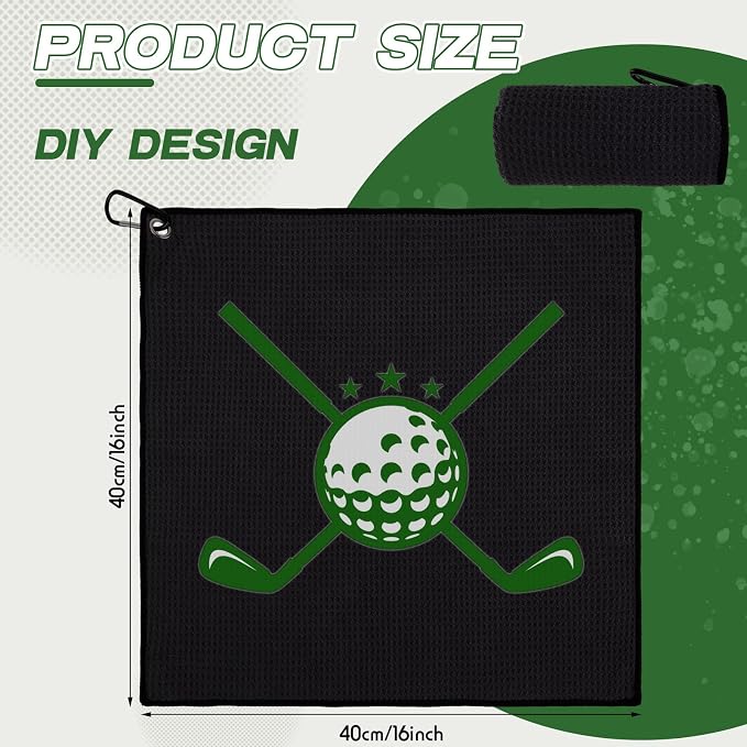 Batiyeer 30 Pcs Bulk Golf Towels for Golf Bags 16'' x 16'' Microfiber Fabric Golf Towel Waffle Pattern with Clip for Bags Men Mini Tournament Fitness Yoga Camping (Black)