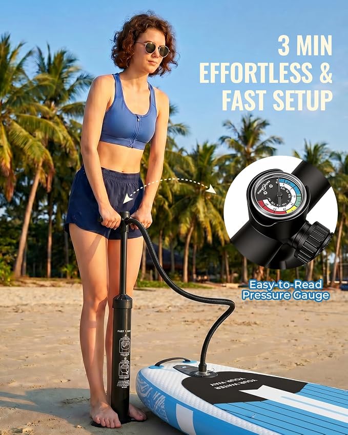 11'x34 Inflatable Paddle Board for Adults Youth, Extra Wide 430LBS Capacity SUP, Stable 2-3 Person Family for Lake Ocean Fishing Surfing Yoga, Includes Accessories