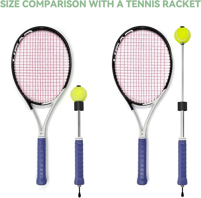 Tennis Swing & Serve Trainer, Retractable Click Feedback Training Tool, Improve Rhythm and Fluidity of Serve, Forehand, Backhand, Smash, Slice, Warm Up Stick for Indoor & Outdoor Practice