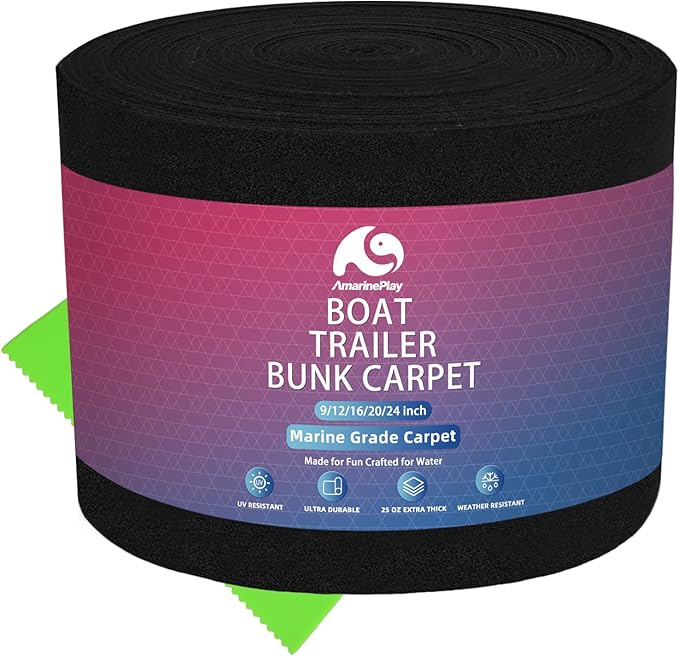 Boat Trailer Bunk Carpet,Marine Carpet Boat Bunk Boards Carpet Replacement, 9/12/16/20/24 inch Trailer Bunker Carpet for Covering Boat Lift Bunks or Runners