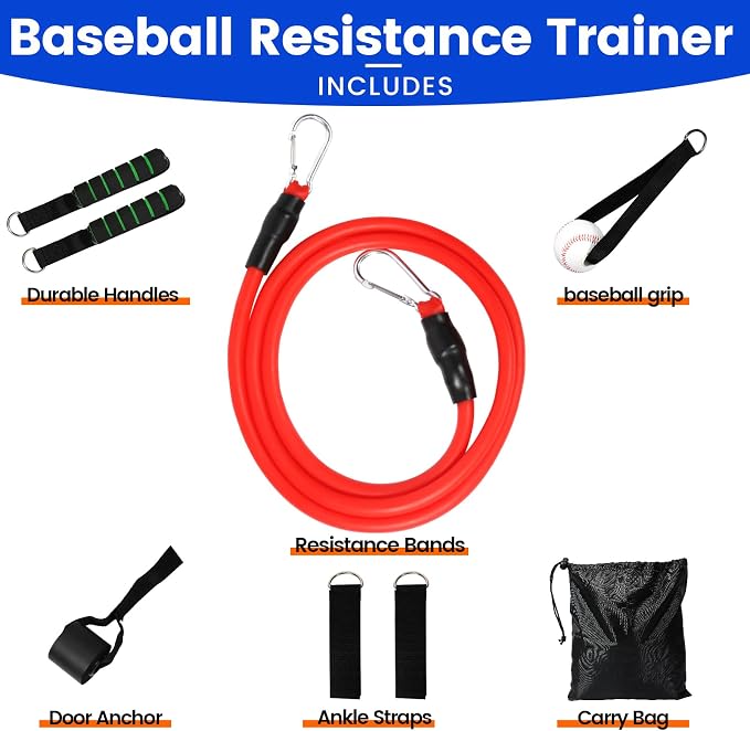 Davllin Baseball Resistance Trainer,Training Aid for Baseball Softball Pitchers,Interchangeable Grips to Build Arm Strength,Arm Bands for Baseball Players,Baseball Throwing Trainer,Great to Warm-Up