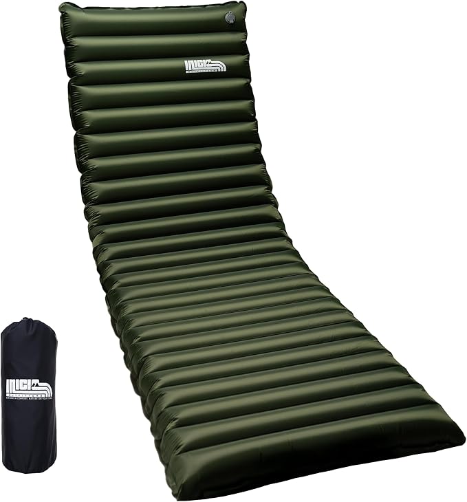 Ultralight Camping Sleeping Pad, Sleeping Mat for Backpacking, Rugged Camping Mat, Inflatable Mattress, Inflation Pump Sack & Repair Kit Included
