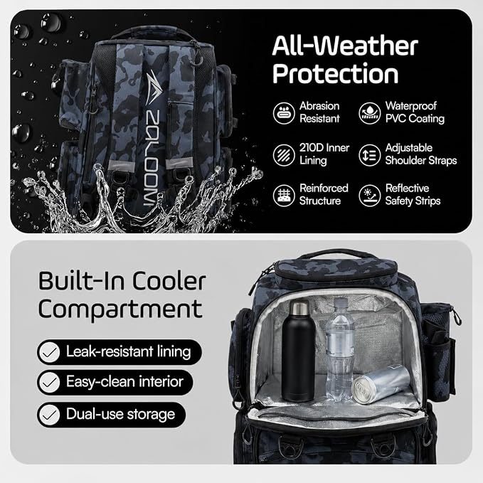 Waterproof Fishing Backpack with Tackle Boxes, Rod Holder & Foldable Net - 40L Fishing Tackle Bag with Trays Included, Extra Storage Gear and Equipment, Rain Cover, Fisherman Gift for Men
