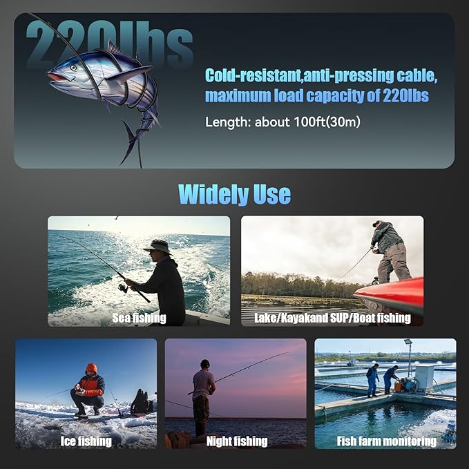 Underwater Fishing Camera Upgraded 5" Camera for Fishing with Infrared Night Vision,1080P HD Monitor,100ft Cable,Ice Fishing Accessory with Carrying Case for Ice,River,Lake,Boat,Kayak,Fishing Farming