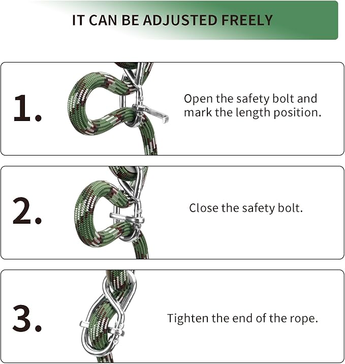 Adjustable Hammock Tree Straps Heavy Duty Tree Swing Rope 3.9Ft(47") 360°Rotation Tree Swings Hanging 1000lbs for Outdoor Swings Hammock Playground Set Accessories,2Pcs of Green