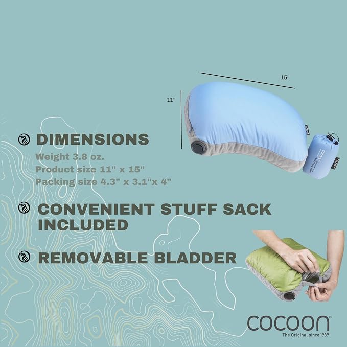 COCOON- Premium - Ultralight AirCore Hood Pillow - Light Blue