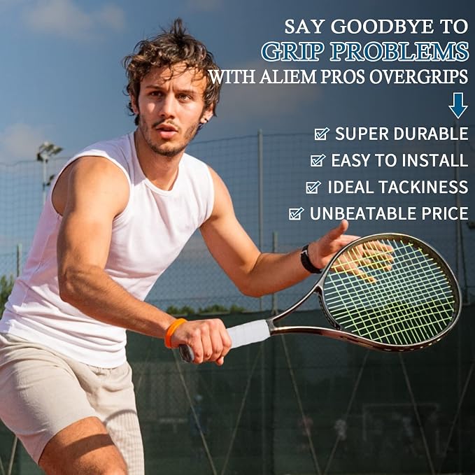 Pangda 100 Pieces Tennis Badminton Racket Overgrips Bulk Tennis Racket Grip Tape for Anti-Slip and Absorbent Grip