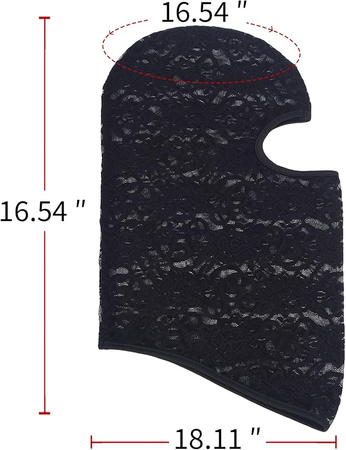 Xeoxarel Full Face Lace Mask Balaclava, Mesh Sexy Cover for Men/Women, Masquerade Party Punk Stretchy Spandex Hood