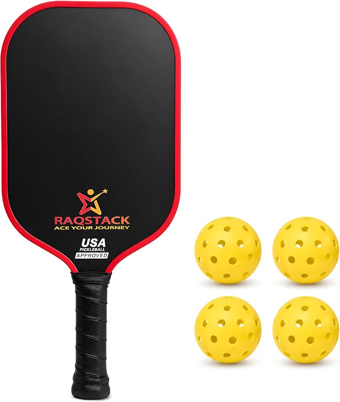 Carbon Fiber Pickleball Paddles with 4 Indoor Pickleball Balls - Top Performing T700 Pickleball Paddle USA Approved - Ace Your Journey with Our Pickle Ball Paddle