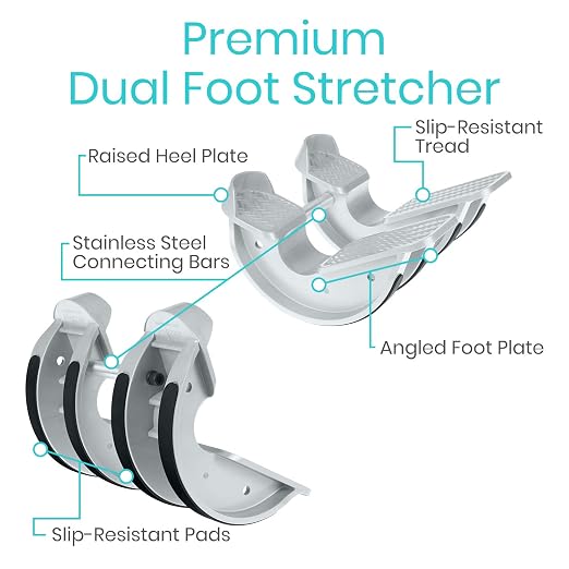 Vive Double Foot Rocker, Calf Stretcher for Achilles Tendinitis, Heel, Feet, Shin Splint, Plantar Fasciitis Pain Relief - Stretches Strained Leg Muscle, Ankle Flexibility - For Both Feet